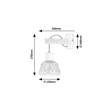 Rabalux - Applique 1xE27/15W/230V rattan