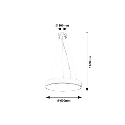 Rabalux - Lampadario a sospensione con filo LED dimmerabile LED/60W/230V 3000-6000K nero + telecomando