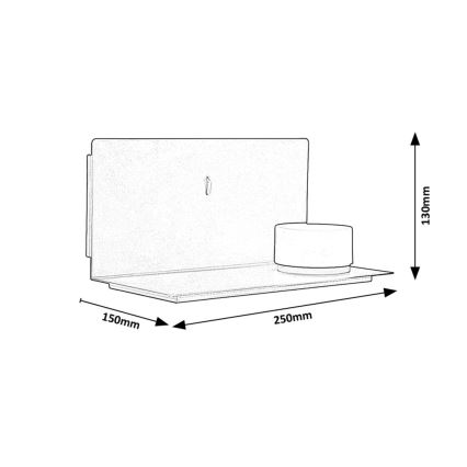 Rabalux - LED Applique con mensola e USB portem LED/6W/230V 3000K