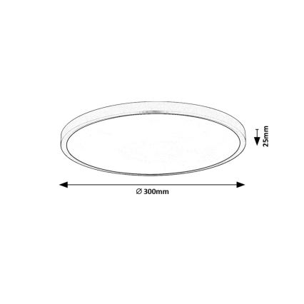 Rabalux - Plafoniera LED LED/24W/230V 4000K diametro 30 cm nero