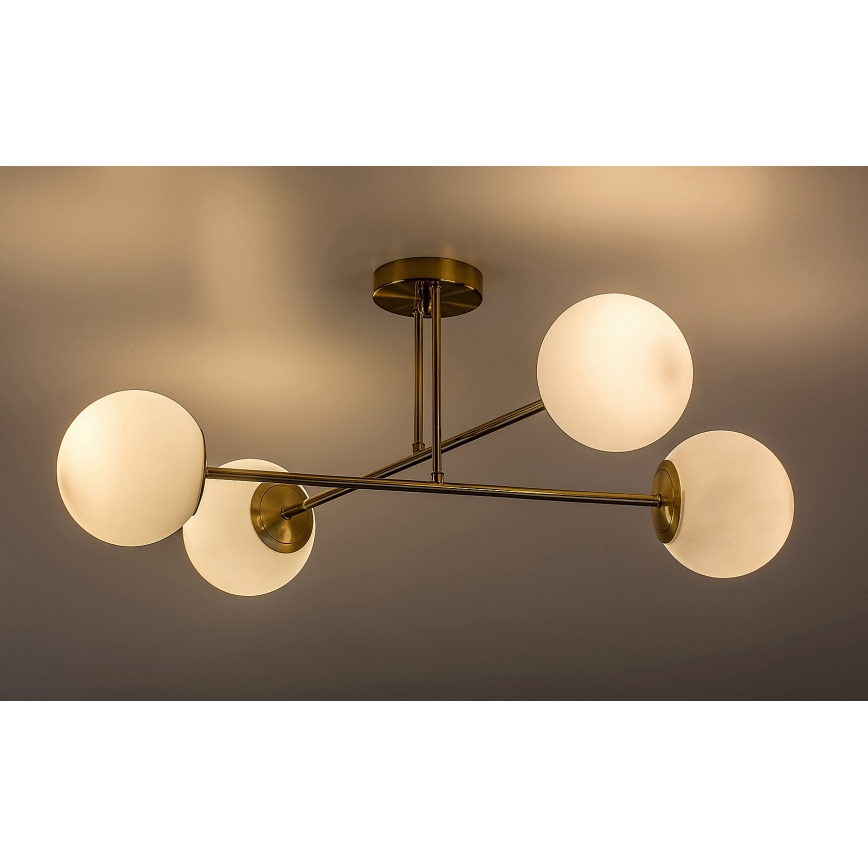 Rabalux - Lampadario a sospensione con supporto rigido 4xE27/35W/230V oro