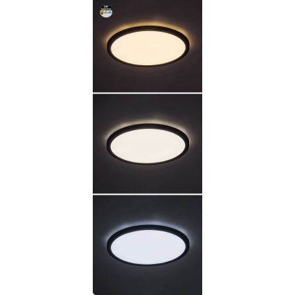 Rabalux - Plafoniera LED LED/24W/230V 3000/4000/6000K diametro 29 cm nero