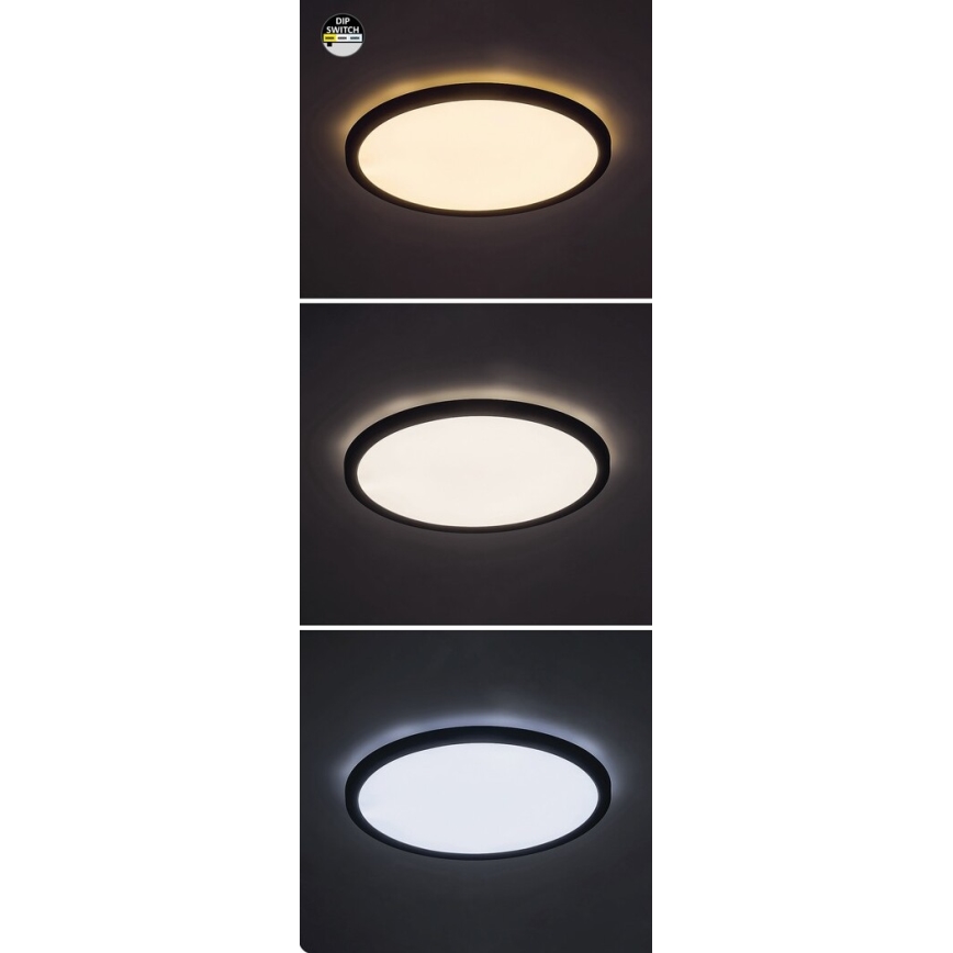 Rabalux - Plafoniera LED LED/24W/230V 3000/4000/6000K diametro 29 cm nero