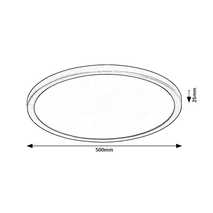 Rabalux - Plafoniera LED LED/36W/230V 3000/4000/6000K diametro 50 cm nero