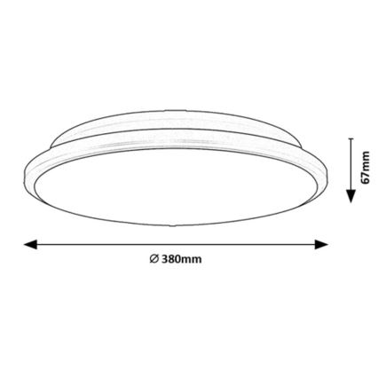 Rabalux - Lampada da soffitto LED/24W/230V 3000K nero 38 cm