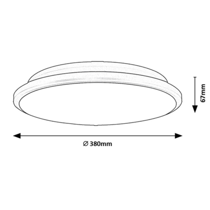 Rabalux - Lampada da soffitto LED/24W/230V 3000K nero 38 cm