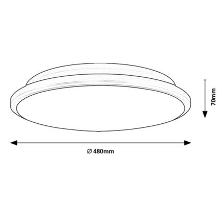 Rabalux - Plafoniera LED LED/45W/230V 3000K nero 48 cm