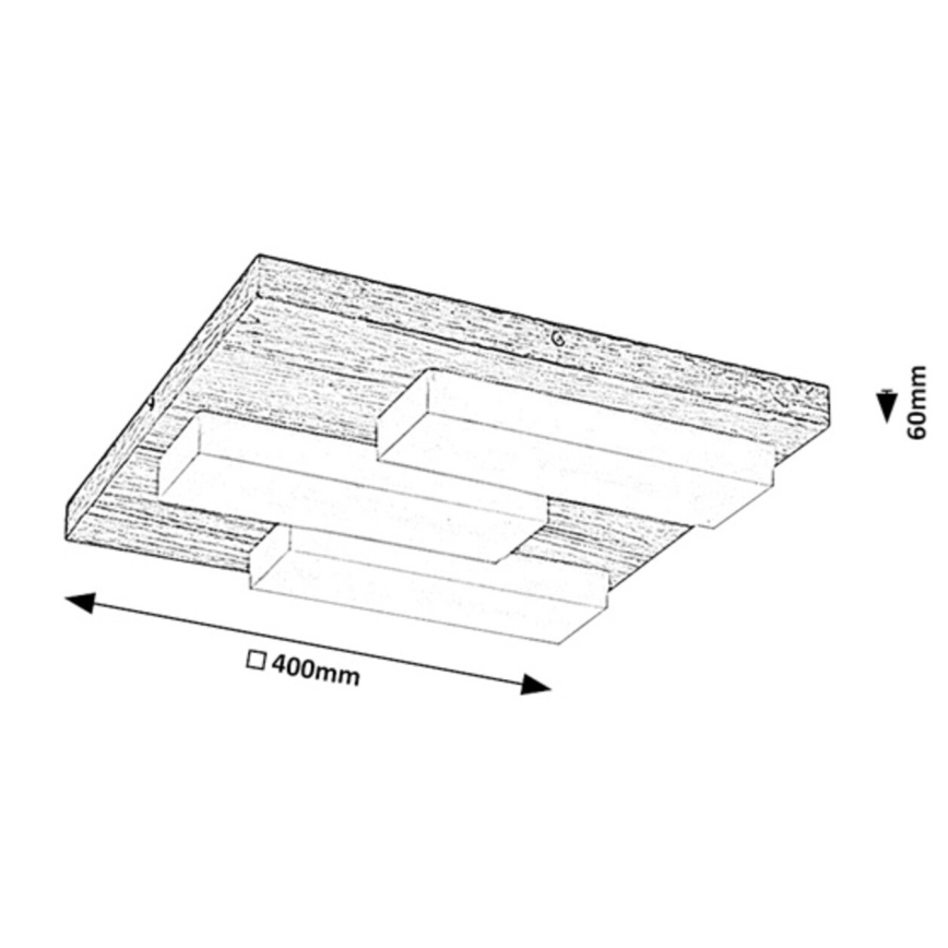 Rabalux - Plafoniera LED LED/30W/230V 3000K quercia 40x40 cm