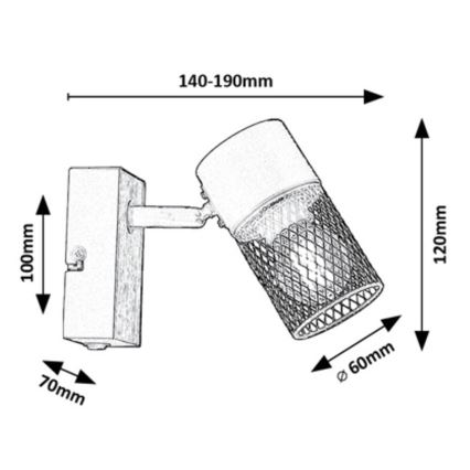 Rabalux - Faretto da parete 1xE14/40W/230V quercia