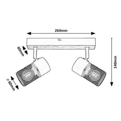 Rabalux - Faretto 2xE14/40W/230V quercia