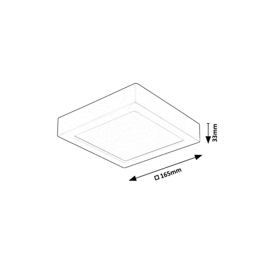 Rabalux - Plafoniera LED LED/15W/230V 4000K 16x16 cm nero