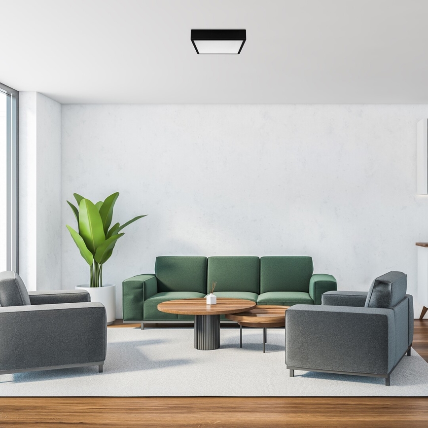 Rabalux - Plafoniera LED LED/22W/230V 3000/4000/6000K 21x21 cm nero