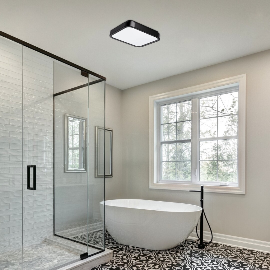 Rabalux - Plafoniera LED da bagno LED/18W/230V IP44 4000K 25x25 cm nero