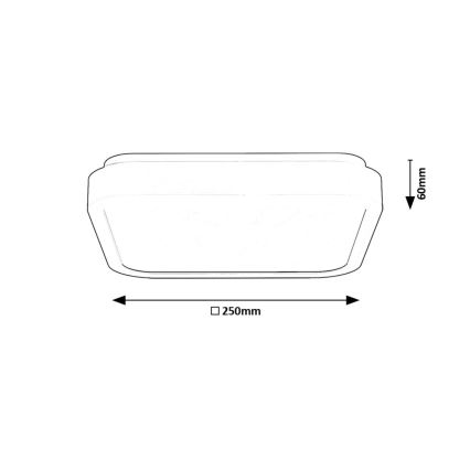 Rabalux - Plafoniera LED da bagno LED/18W/230V IP44 4000K 25x25 cm nero