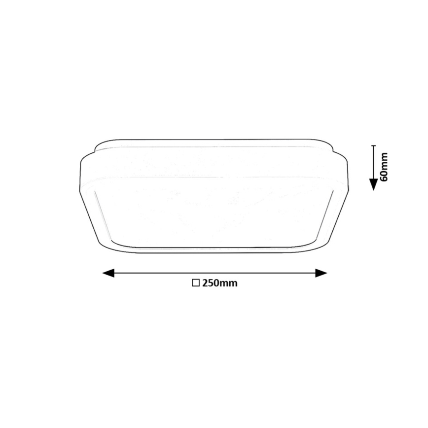 Rabalux - Plafoniera LED da bagno LED/18W/230V IP44 4000K 25x25 cm nero