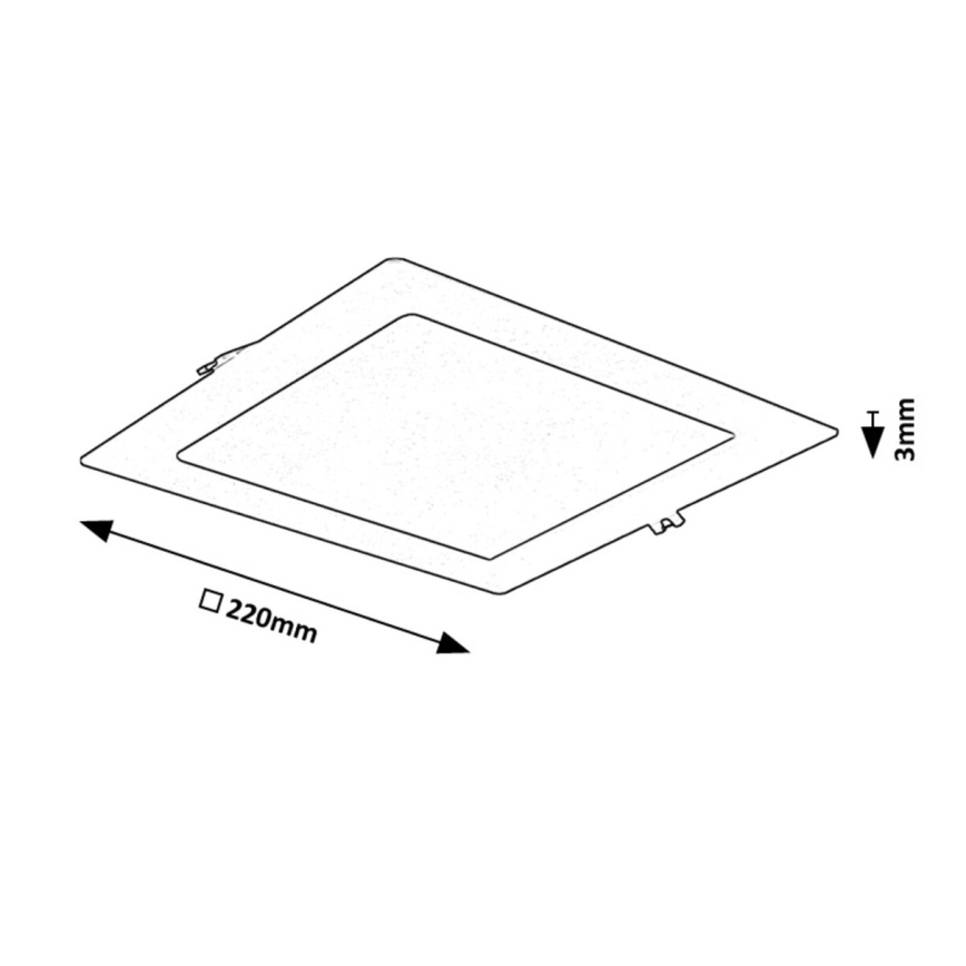 Rabalux - Lampada LED da incasso LED/18W/230V 22x22 cm nero
