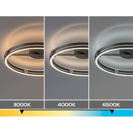 Rabalux - Plafoniera dimmerabile a LED LED/60W/230V 3000-6500K Ø 50 cm grigio + telecomando