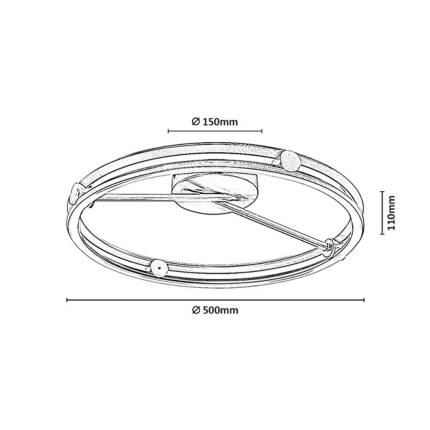 Rabalux - Plafoniera dimmerabile a LED LED/60W/230V 3000-6500K Ø 50 cm grigio + telecomando