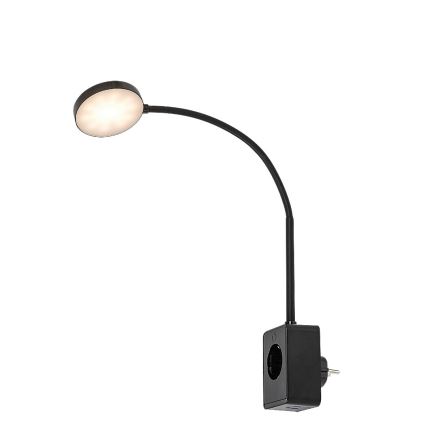 Rabalux - Lampada da parete dimmerabile a LED/4W/230V con porta USB per presa, nera