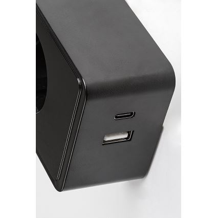 Rabalux - Lampada da parete dimmerabile a LED/4W/230V con porta USB per presa, nera