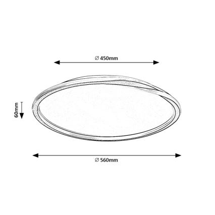 Rabalux  - Plafoniera LED LED/40W/230V diametro 56 cm nero