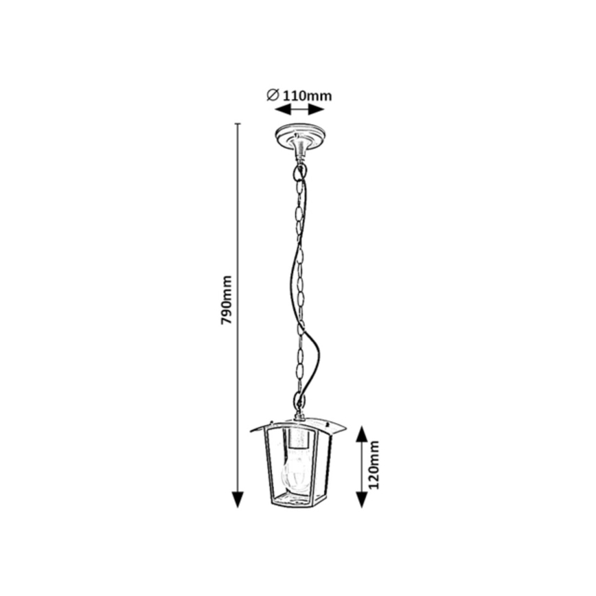 Rabalux - Lampadario da esterno su catena 1xE27/15W/230V IP44