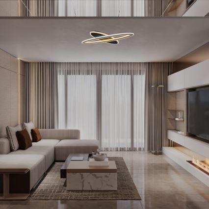 Rabalux - Plafoniera LED dimmerabile LED/70W/230V 3000/4000/6000K nero + telecomando Ø 70 cm