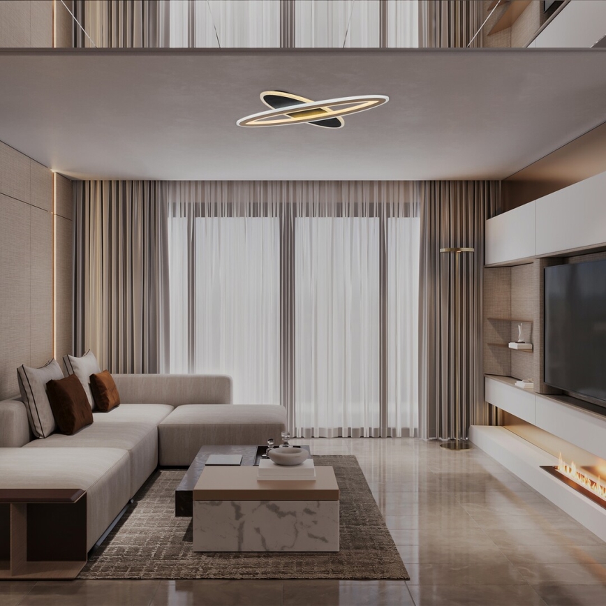 Rabalux - Plafoniera LED dimmerabile LED/70W/230V 3000/4000/6000K nero + telecomando Ø 70 cm