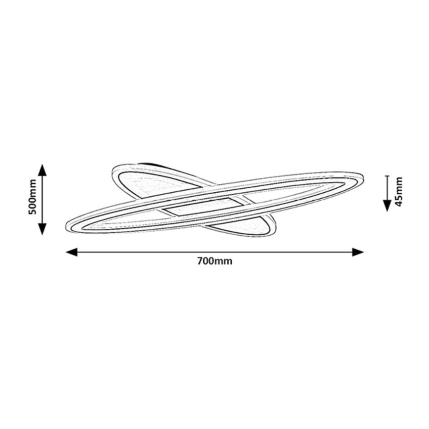 Rabalux - Plafoniera LED dimmerabile LED/70W/230V 3000/4000/6000K nero + telecomando Ø 70 cm