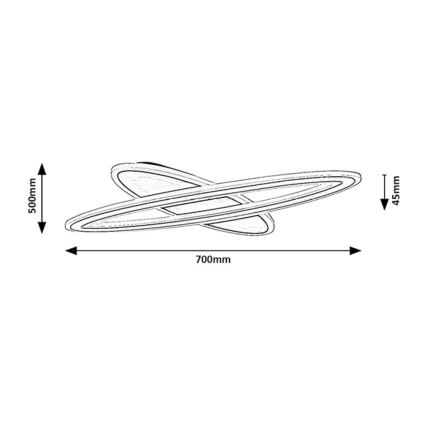 Rabalux - Plafoniera LED dimmerabile LED/70W/230V 3000/4000/6000K nero + telecomando