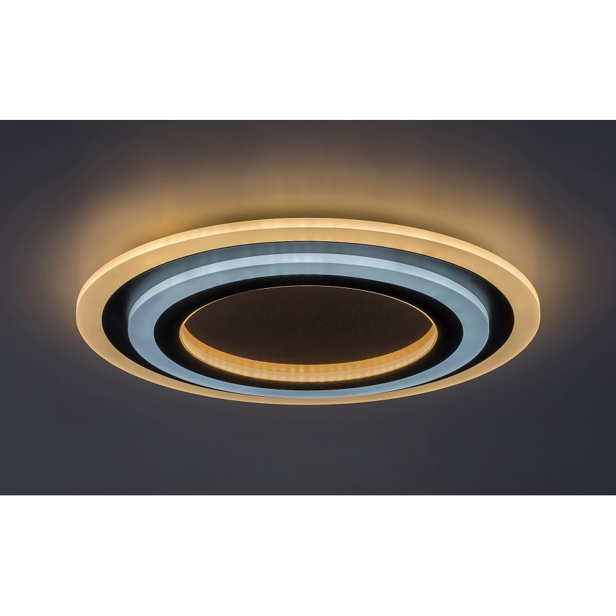 Rabalux - Plafoniera LED dimmerabile 56W/230V 3000/4000/6000K cromo opaco/nero + telecomando Ø 45 cm