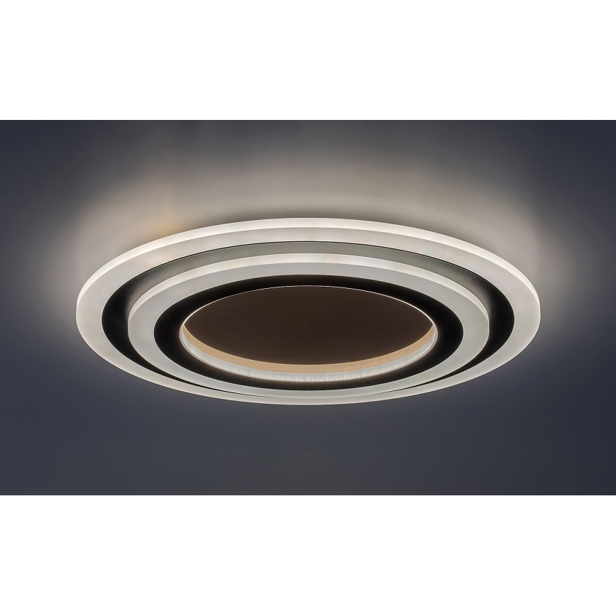 Rabalux - Plafoniera LED dimmerabile 56W/230V 3000/4000/6000K cromo opaco/nero + telecomando Ø 45 cm