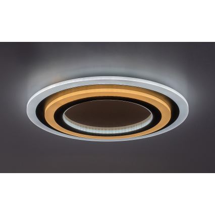 Rabalux - Plafoniera LED dimmerabile 56W/230V 3000/4000/6000K cromo opaco/nero + telecomando Ø 45 cm