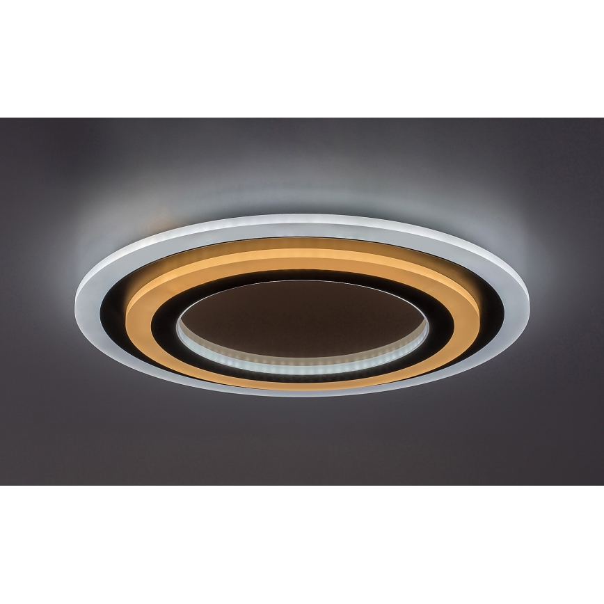 Rabalux - Plafoniera LED dimmerabile 56W/230V 3000/4000/6000K cromo opaco/nero + telecomando Ø 45 cm