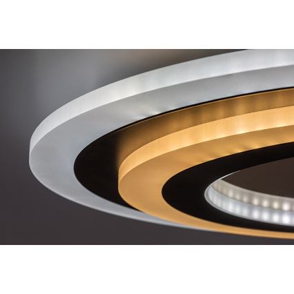 Rabalux - Plafoniera LED dimmerabile 56W/230V 3000/4000/6000K cromo opaco/nero + telecomando Ø 45 cm