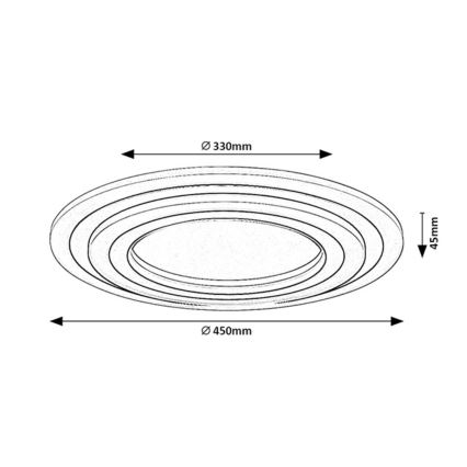 Rabalux - Plafoniera LED dimmerabile 56W/230V 3000/4000/6000K cromo opaco/nero + telecomando Ø 45 cm