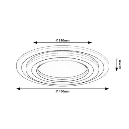 Rabalux - Plafoniera LED dimmerabile LED/56W/230V 3000/4000/6000K cromo opaco + telecomando Ø 45 cm