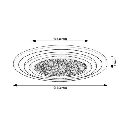 Rabalux - Plafoniera LED dimmerabile LED/56W/230V 3000/4000/6000K nera + telecomando, diam. 45 cm