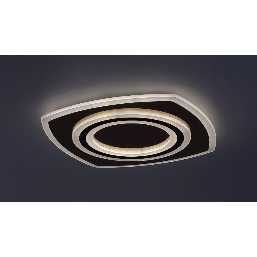 Rabalux - Plafoniera dimmerabile LED/60W/230V 3000/4000/6000K cromo opaco/nero + telecomando 48x48 cm