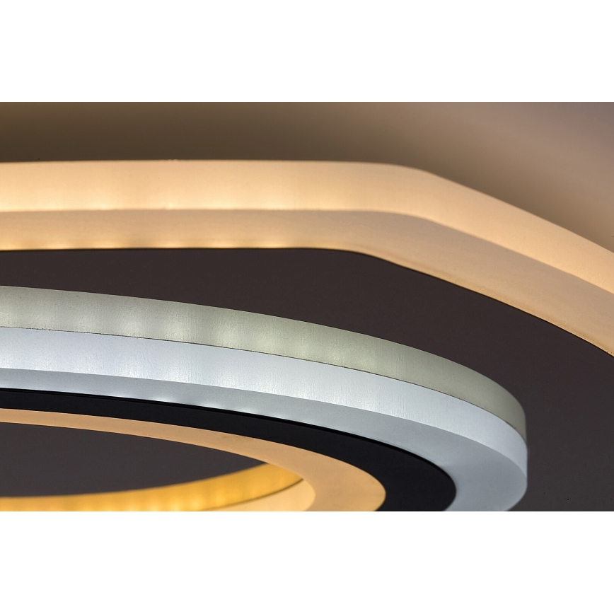 Rabalux - Plafoniera dimmerabile LED/60W/230V 3000/4000/6000K cromo opaco/nero + telecomando 48x48 cm