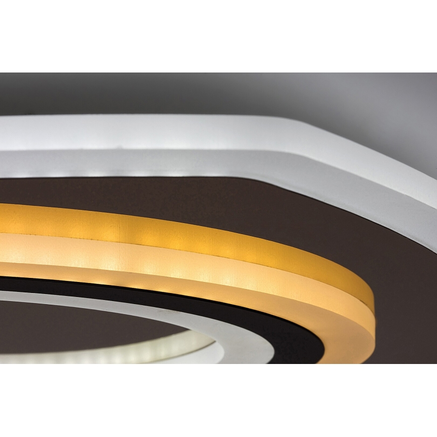 Rabalux - Plafoniera dimmerabile LED/60W/230V 3000/4000/6000K cromo opaco/nero + telecomando 48x48 cm