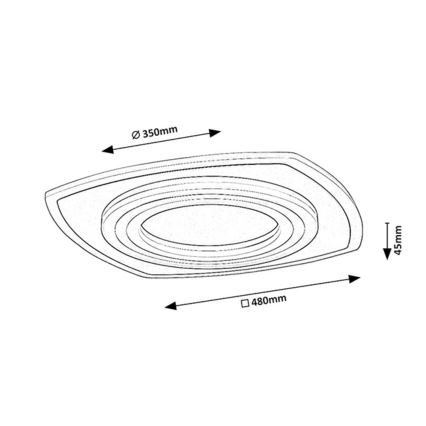 Rabalux - Plafoniera dimmerabile a LED 60W/230V 3000/4000/6000K, finitura cromo opaco + telecomando 48x48 cm