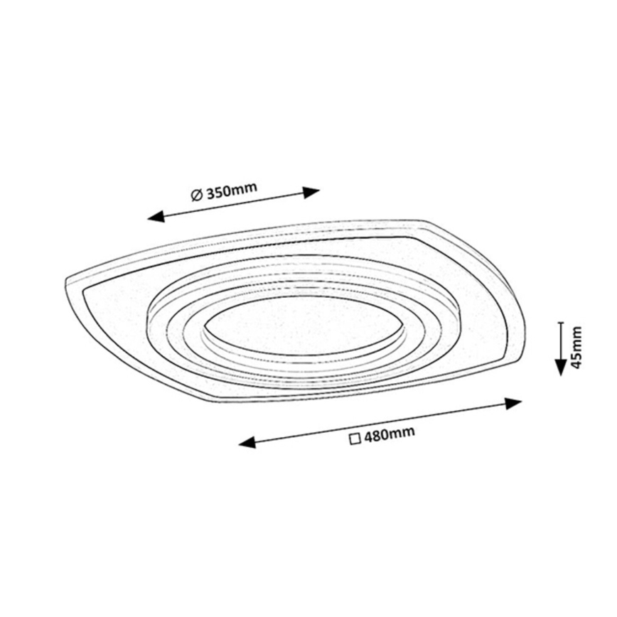 Rabalux - Plafoniera dimmerabile a LED 60W/230V 3000/4000/6000K, finitura cromo opaco + telecomando 48x48 cm