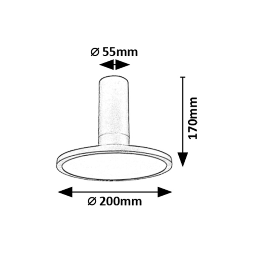 Rabalux - Plafoniera LED 20W/230V 3000K, nera, Ø 20 cm