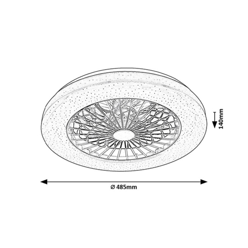 Rabalux - Lampada da soffitto dimmerabile a LED con ventilatore LED/48W/230V 3000-6500K + telecomando