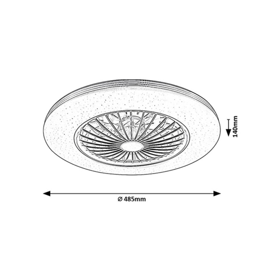 Rabalux - Lampada da soffitto dimmerabile a LED con ventilatore LED/48W/230V 3000-6500K + telecomando