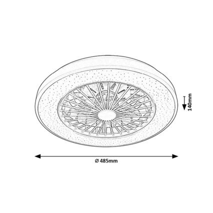Rabalux - Lampada da soffitto dimmerabile a LED con ventilatore LED/48W/230V 3000-6500K + telecomando