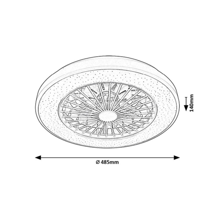 Rabalux - Lampada da soffitto dimmerabile a LED con ventilatore LED/48W/230V 3000-6500K + telecomando