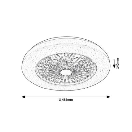 Rabalux - Lampada da soffitto dimmerabile LED RGB con ventilatore LED/48W/230V 3000-6500K + telecomando