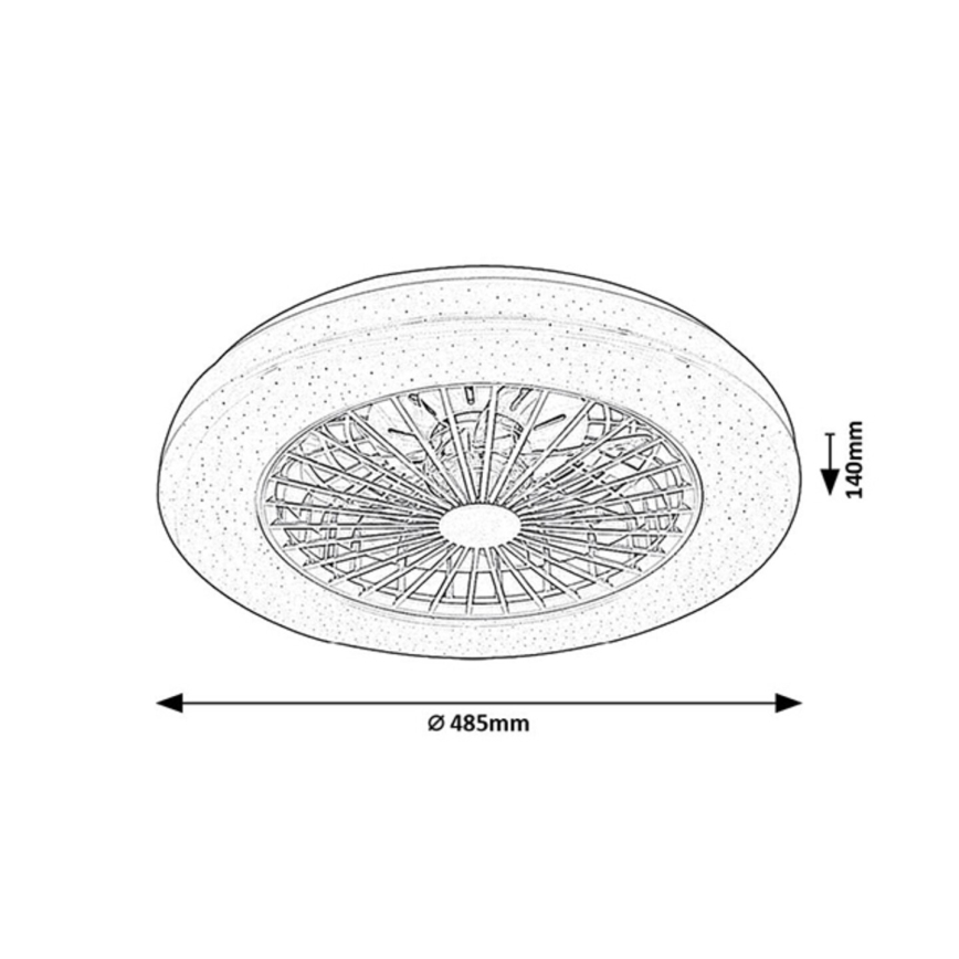 Rabalux - Lampada da soffitto dimmerabile LED RGB con ventilatore LED/48W/230V 3000-6500K + telecomando